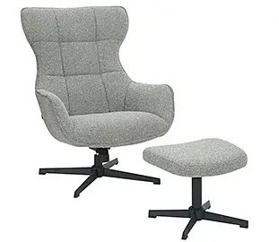 Butaca relax giratoria tapizada con puff Oslo gris Butaca relax giratoria tapizada con puff Oslo gris