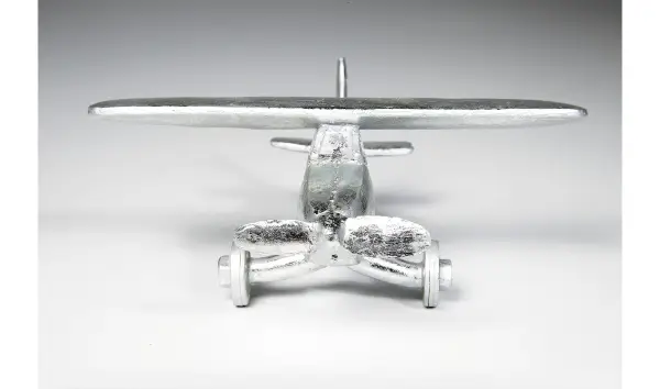 Figura decorativa Avión plata pequeño