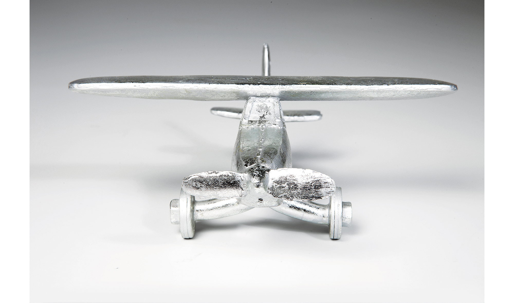Figura decorativa Avión plata pequeño