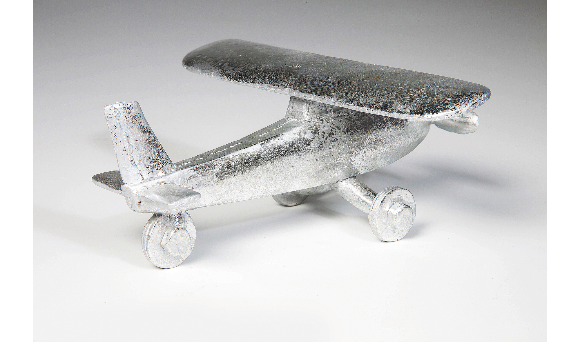 Figura decorativa Avión plata pequeño