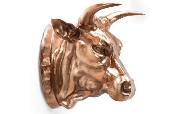Cabeza decorativa de buffalo cobre
