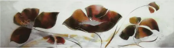 Cuadro flores wengue apaisado
