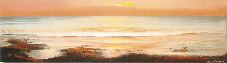 Cuadro marina atardecer