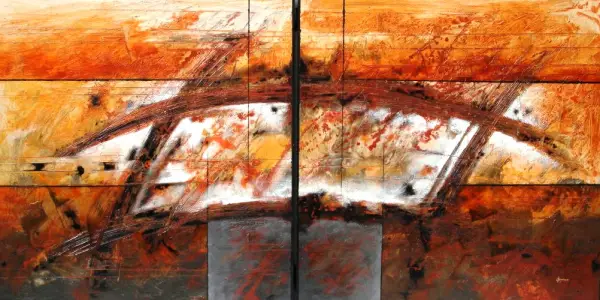 Cuadro abstracto diptico ventanal dinamico