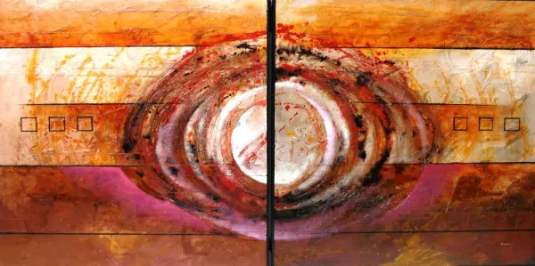 Cuadro abstracto diptico nebulosa tres