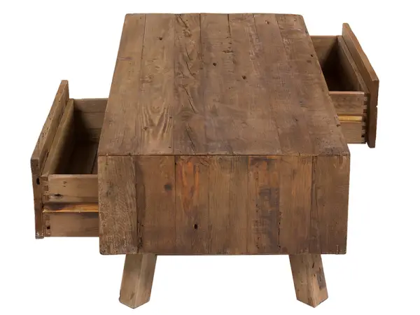 Mesa de centro nórdica 2 hueco 2 cajón Dare