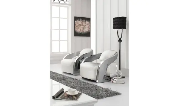 Sillón acero blanco Amanda