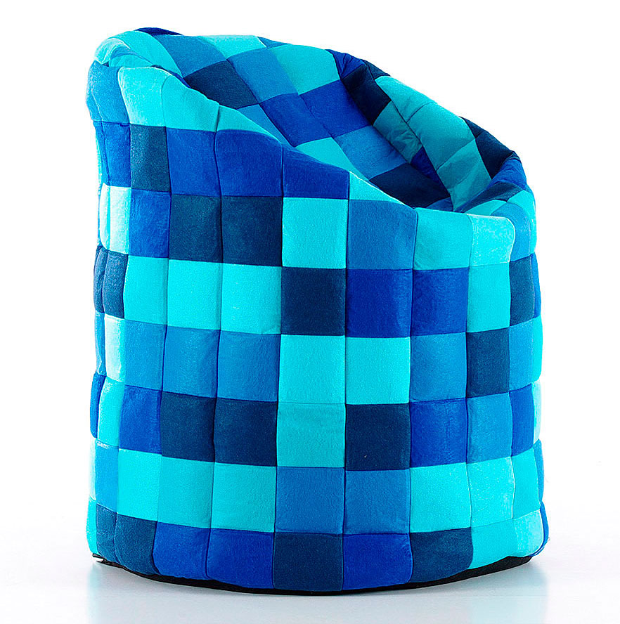 Pouf azul patchwork Pops