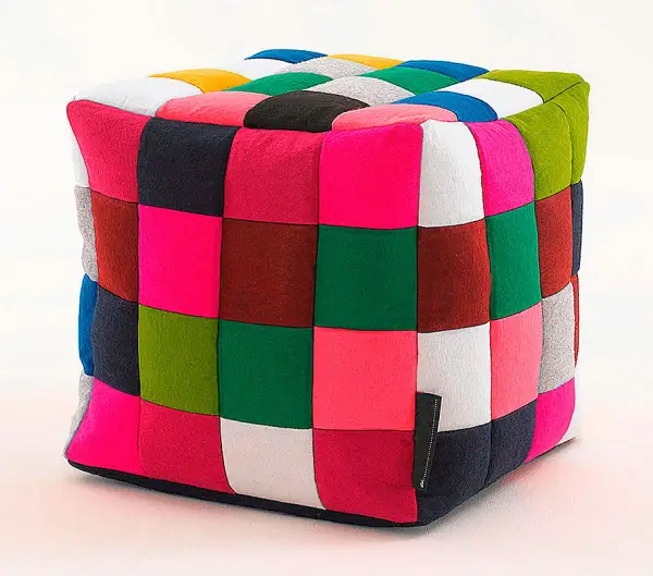 Pouf multicolor patchwork Tula