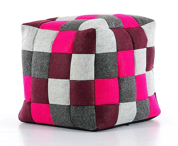 Pouf violeta patchwork Tula