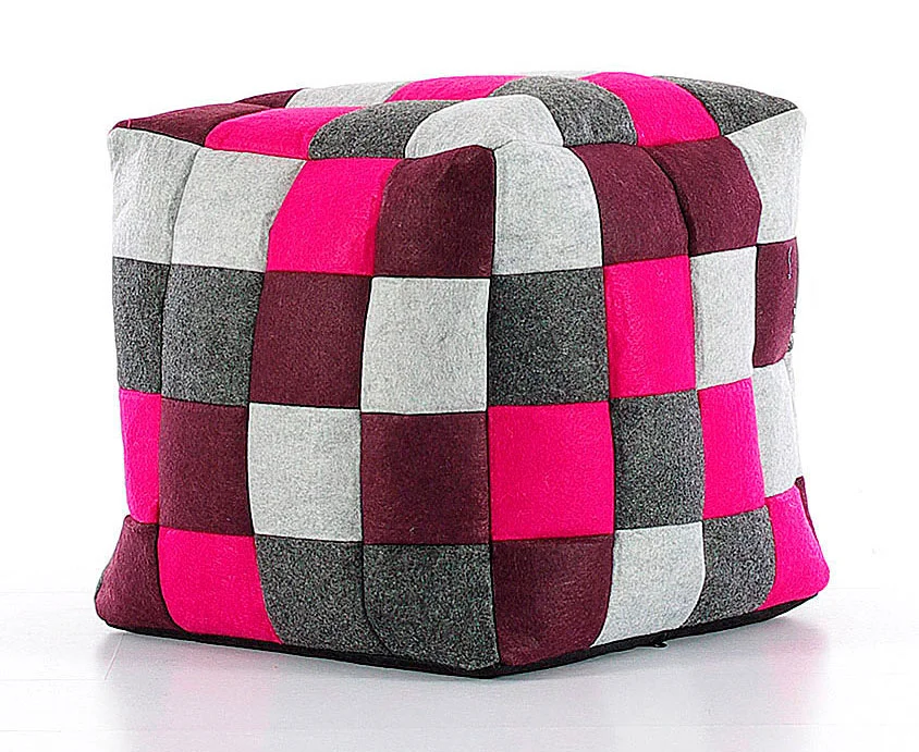 Pouf violeta patchwork Tula