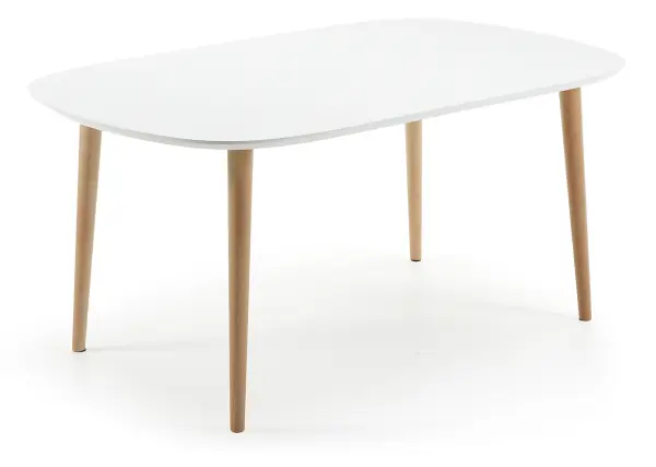 Mesa de Comedor ovalada blanca Moderna Oqui