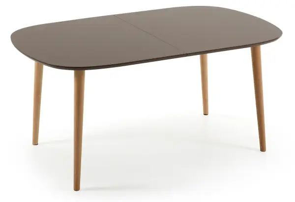 Mesa de Comedor ovalada marrón Moderna Oqui