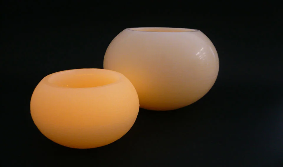 Velas de cera circulares con LED. Pack 2 ud.