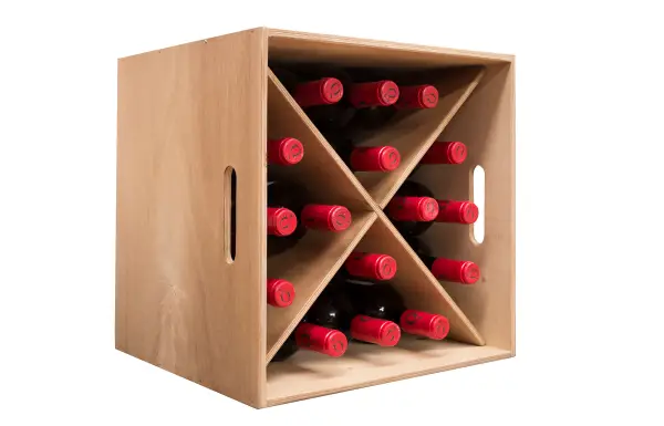 Botellero en roble capacidad para 16 botellas