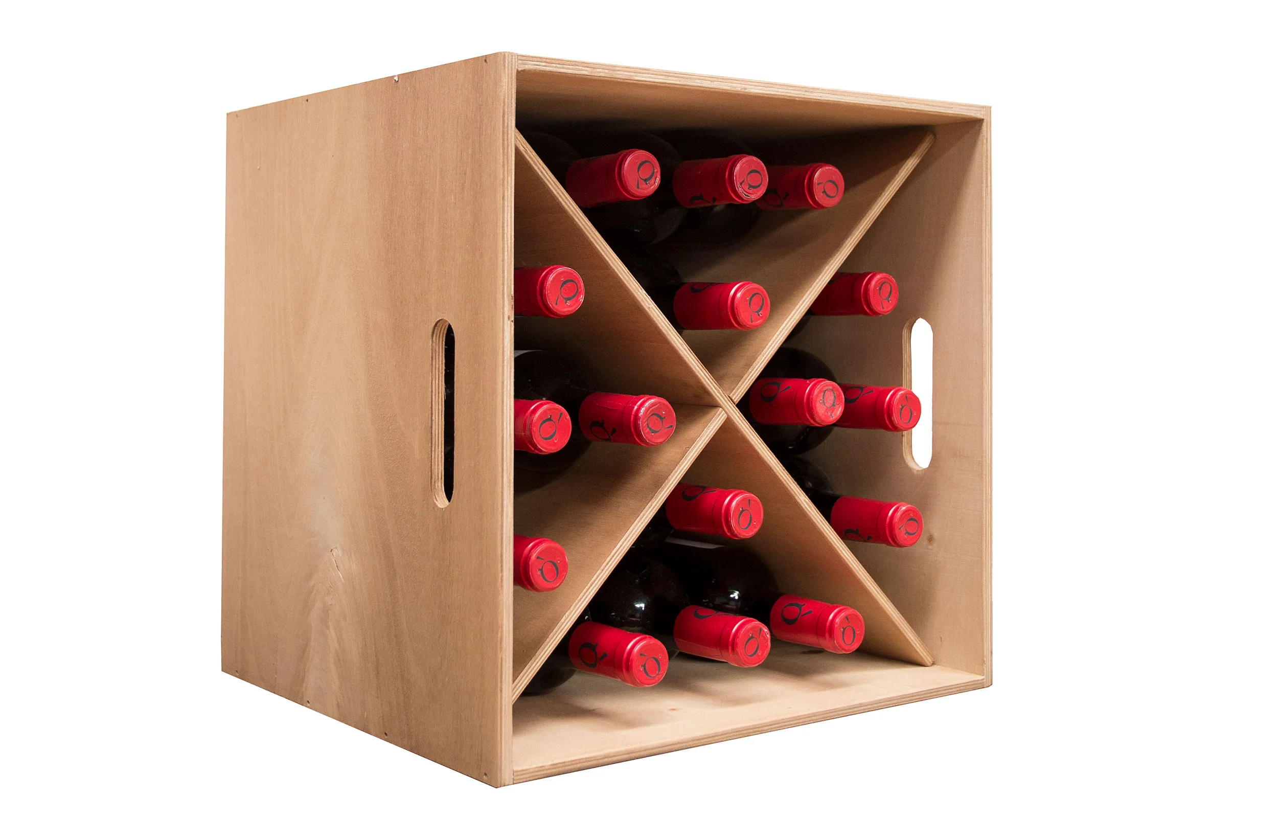 Botellero en roble capacidad para 16 botellas