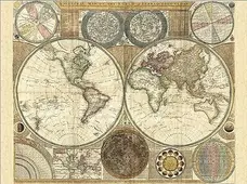 Cuadro canvas mapa globo terraqueo 1794