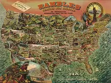 Cuadro canvas mapa geografico antiguo america 1890