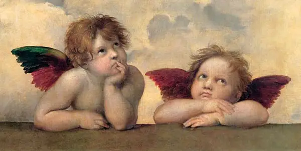 Cuadro canvas raffaello angeli madonna sistina