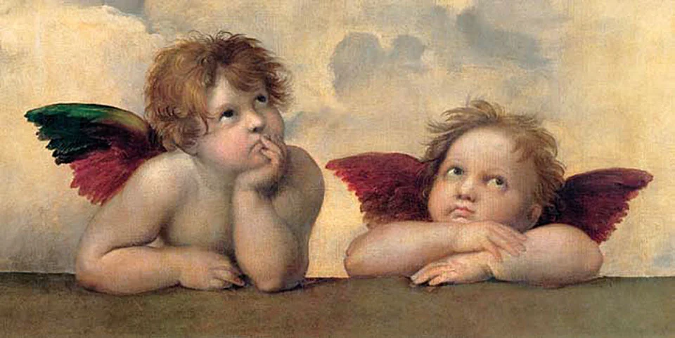 Cuadro canvas raffaello angeli madonna sistina
