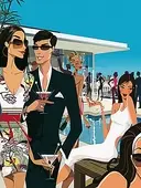 Cuadro canvas outdoor pool party