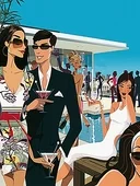 Cuadro canvas outdoor pool party