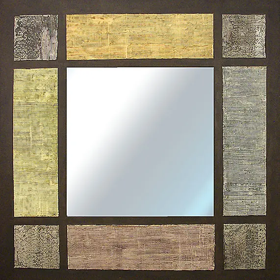 Espejo artesanal cuadros y rectangulos