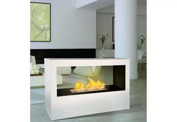 Chimenea Bioetanol blanca design
