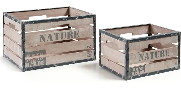 NATURE 2 CAJAS DECORACION MADERA ABETO-DM M49