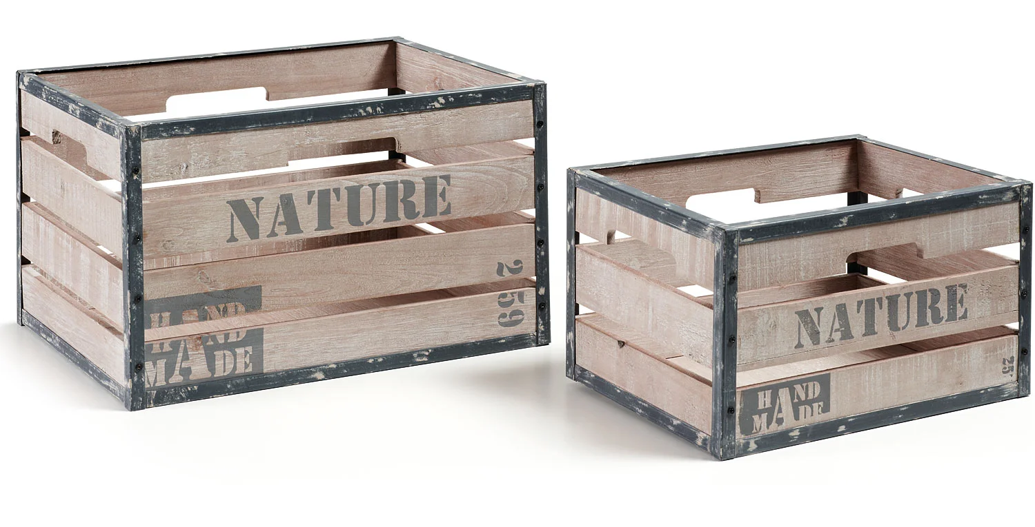 NATURE 2 CAJAS DECORACION MADERA ABETO-DM M49