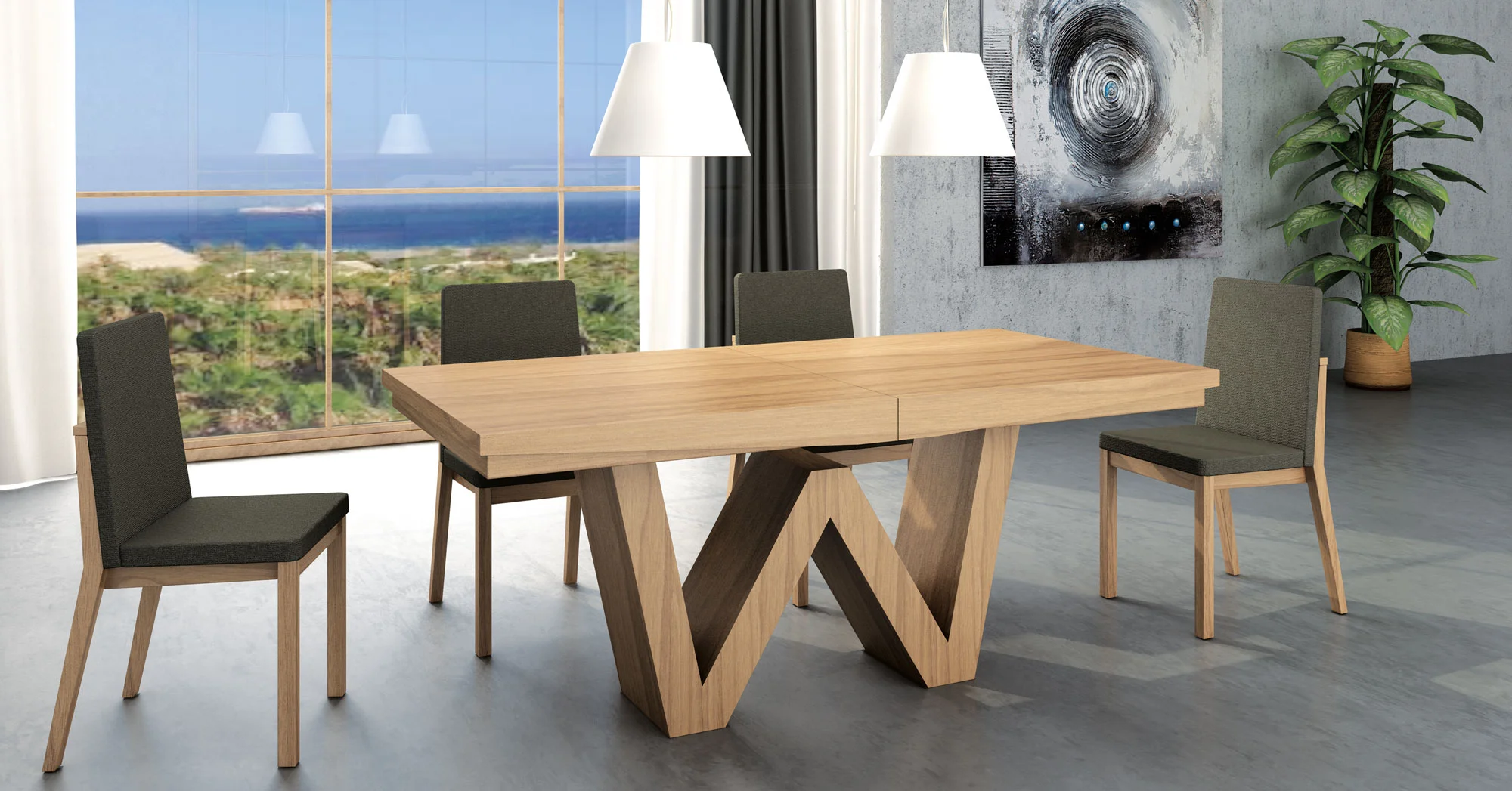Mesa de Comedor extensible Moderna Wenda