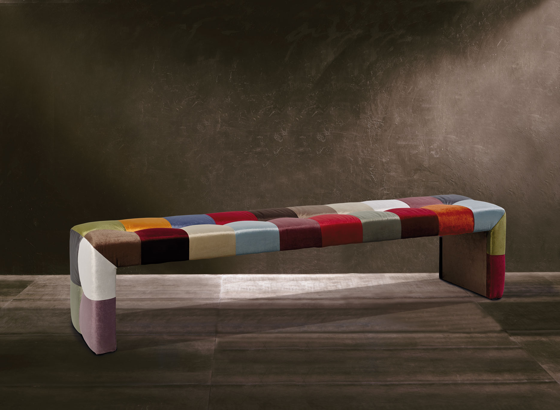 Banco vintage patchwork recto cuadros