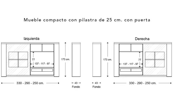 Mueble de salón compacto Exclusive