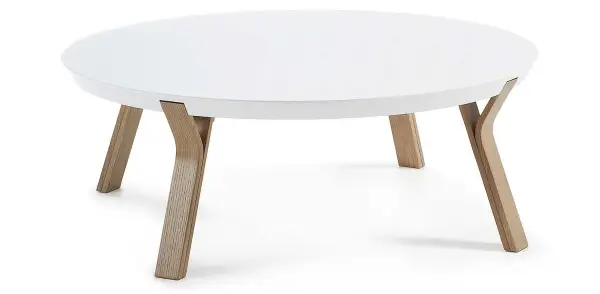 Mesa centro SOLID roble gris lacado mate blanco puro