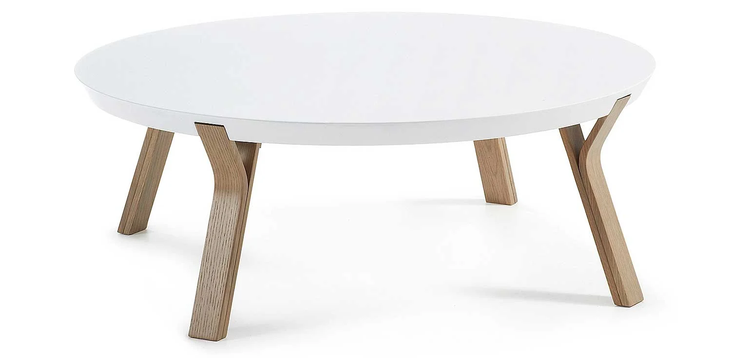Mesa centro SOLID roble gris lacado mate blanco puro