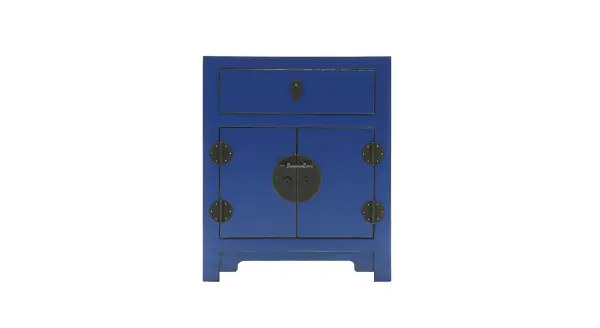 Mesa de noche oriental azul