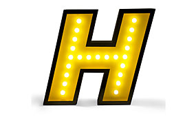 Aplique letra H amarillo