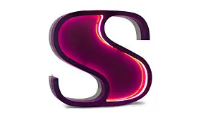 Aplique letra S color morado