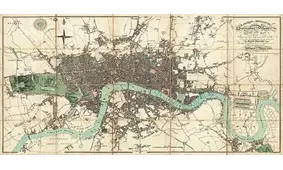 Cuadro canvas mapa de londres 1806