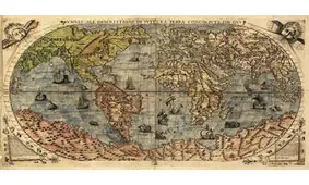 Cuadro canvas mapa mundi geografico 1565