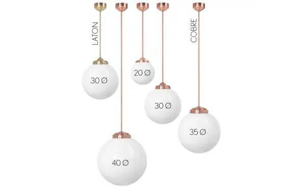 Lámpara de techo colgante globo cobre