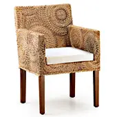 Sillón rattán Colonial banana círculos