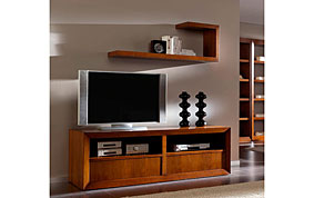 Mueble Tv madera con ruedas clsico Lamu