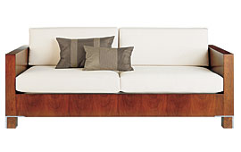 Sofa 3 plazas moderno tapizado blanco Drake