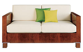 Sof 2 plazas moderno tapizado blanco Drake