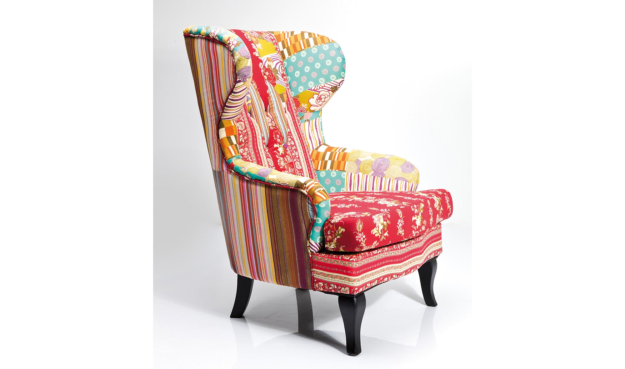 Sillón Orejero Patchwork Capitone