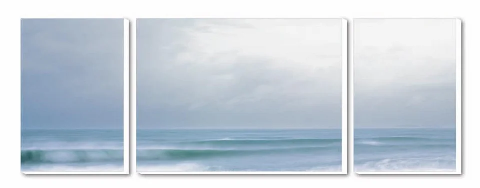 Cuadro Tríptico Canvas Temps marine