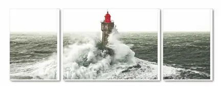 Cuadro Tríptico Canvas Le phare Jument