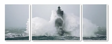 Cuadro Tríptico Canvas Le phare du Four