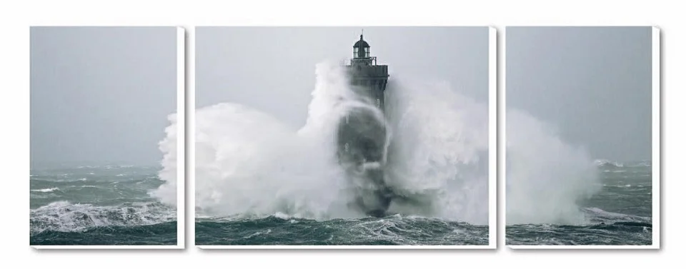 Cuadro Tríptico Canvas Le phare du Four